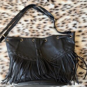 Black Fringe Shoulder Bag